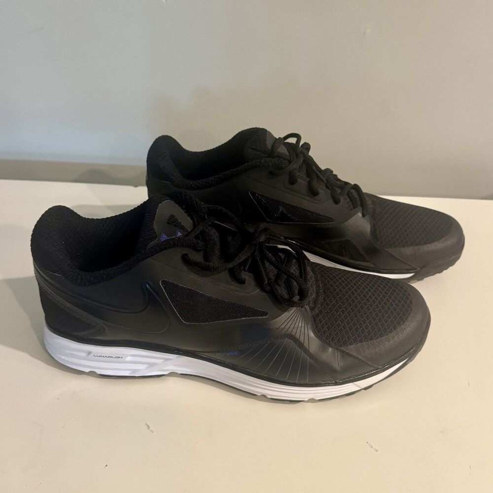 Nike Lunar Edge 15 Running Shoes 553682-001 Black White Mens Sz 13